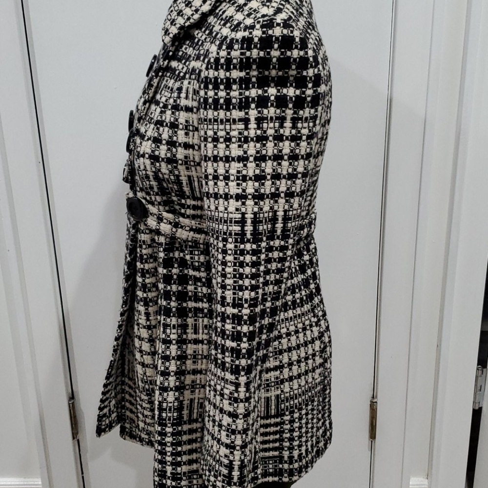 Classic Houndstooth Coat – Marvin Richards, Size Small, Black & White, Stylish - Picture 3 of 9